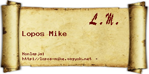 Lopos Mike névjegykártya